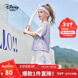 迪士尼（DISNEY）童装儿童女童速干短袖套装T恤运动中裤两件套24夏DB321UE28蓝160