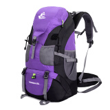 川诺登山包大容量多功能户外休闲运动男女旅行50L双肩背包 066紫色