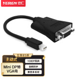 也仁 主动式迷你dp转hdmi vga dvi 高清转接头 接电脑显卡电视显示器转换器线 主动式mini DP转VGA母