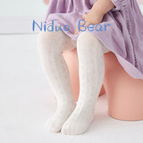 尼多熊打底裤女童夏季薄款宝宝连裤袜夏款透气女宝白色网眼打底袜