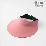 目丸儿童帽子夏季男童防晒帽太阳帽男宝空顶帽女童遮阳帽宝宝户外凉帽 粉色 一体无痕帽