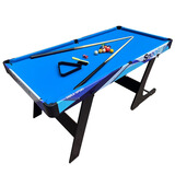 大雄（DAXIONG）儿童木制黑8桌球台 小型美式英式台球桌 儿童桌球玩具可折叠 超特大号蓝色折叠款1.8m