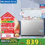 美菱（MeiLing）冷柜300/301升家用大容量冰柜冷藏冷冻转换变温柜卧式一级能效单温减霜大冷柜顶开门商用保鲜柜 BC/BD-300DTXNP-皓月银 300L