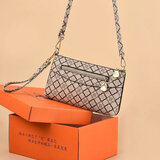 袋鼠母亲节礼物真皮女包2025七夕中年买菜小包包手机零钱手拿包单肩包 花边浅色-搭配长带+短带