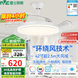 雷士（NVC）LED照明风扇灯智控吊扇灯无极客厅三防白满天星1级能效42寸60瓦