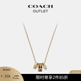 蔻驰（COACH）【礼物】奥莱女士经典标志RONDELL项链 金色/黑色