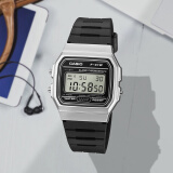 卡西欧（CASIO）手表男女经典复古学生儿童表F-91W-1DG 3DG 9DG/F-84W/F105电子表 F91WM-7A炫银色 【附加贴膜】