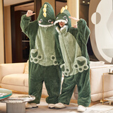 亲梦谷情侣连体睡衣女秋冬季珊瑚绒加厚动物卡通恐龙成人男款冬天家居服 连体珊瑚绒-1306 L 单套男 L码 体重100-125斤
