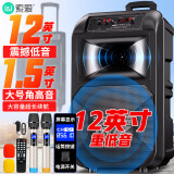 索爱（soaiy）12吋广场舞音响大功率便携式户外重低音蓝牙k歌专用大音量移动拉杆音箱室外演出设备双话筒SA-T25