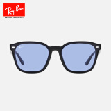 雷朋（RayBan）太阳镜大框眼镜修饰显脸小户外防晒墨镜0RB4392D礼物 601/80黑色镜框蓝色镜片 尺寸66