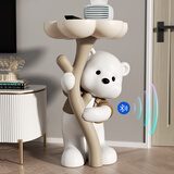 辰鱼创意暴力熊落地摆件客厅电视柜沙发旁茶几家居装饰品乔迁搬家礼物 【蓝牙音响】捧花熊洛洛茶几棕色