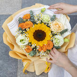 百花馆鲜花速递向日葵真花玫瑰花毕业礼生日礼物女友老师同城配送小时达 熠熠生辉|dyh85