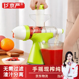京严手动榨汁机手压式压汁机家用原汁机小型渣汁分离鲜榨水果压汁神器 双口设计【榨汁+冰淇淋】果绿色