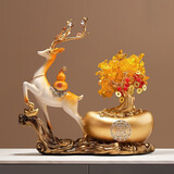 贝汉美（BHM）高档轻奢酒柜装饰品摆件工艺品办公室电视柜玄关柜摆设高端大气 【招财进宝】福鹿摆件