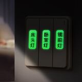 蓝瑞 夜光开关贴标识标示标签贴电表箱贴墙贴装饰插座灯开关面板贴纸 【绿夜光】浮雕黑字