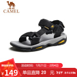 骆驼（CAMEL）  户外沙滩潮流平底休闲男士凉鞋子 A822162412 黑色 43