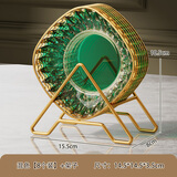 新款吐骨碟轻奢小菜碟高级感零食碟垃圾盘精致骨碟家用食品级小盘 混色8个装+置物架