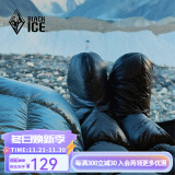 黑冰（BLACKICE）户外灰鹅绒羽绒脚套 冬季室内轻量保暖袜套 黑色 S