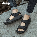 Jeep吉普夏季透气凉鞋中年男室外穿休闲沙滩鞋百搭套脚耐磨拖鞋
