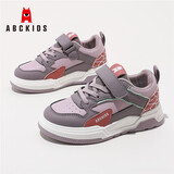 ABC KIDS童鞋男女童板鞋春秋透气魔术贴儿童运动鞋3668PY紫粉37码