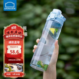 乐扣乐扣（LOCK&LOCK）人鱼线塑料运动水杯夏天便携水壶带刻度提手男女水杯子700ML蓝色