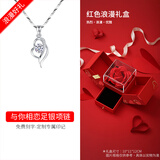 筑梦银（ZhuMengYin）999足银项链女锁骨链银吊坠超仙森系情人节闺蜜生日礼物送女友 与你相恋项链一套+红色浪漫礼盒