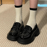乐福鞋女春夏秋季新款日系复古百搭学生jk单鞋配裙子休闲小皮鞋女 亮光黑色 37