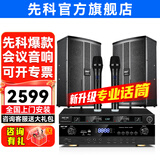 先科会议室音响设备全套装组合家庭影院KTV音乐学校培训专用系统蓝牙功放麦克风一体机壁挂舞台音箱K5V 【两12吋音响套装】两话筒（100-220平）