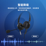 飞利浦头戴式双耳话务耳机 双麦智能降噪 呼叫中心客服电销耳麦 会议通话在线教育培训耳机-USB SHM2028