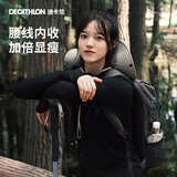 迪卡侬（DECATHLON）健身服女秋加绒跑步运动t恤瑜伽立领长袖速干衣上衣RUNW 活力黑 M /40