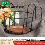 爱美穗阳台花架挂式露台栏杆置物铁艺架子多肉绿植盆栽壁挂花盆挂架悬挂 黑色架子(1个装)送托有点贵 特小