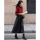 德玛纳【抓皱亮感衬衫】春秋法式女人味荷叶边立领抽褶气质衬衣女装上衣