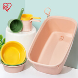 爱丽思（IRIS）儿童洗脸盆洗澡盆婴儿洗脚洗屁股盆家用彩色盆加厚耐用洗衣盆水舀 洗浴用盆【黄色】