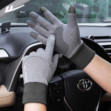 回力（Warrior）手套男士冬季加绒骑行电动车防风防寒防水防滑触屏开车保暖手套女 款式二：灰色 均码