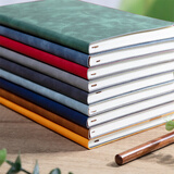 加厚皮面本笔记本子批发大号软皮本简约大学生用商务记事本日记本A5文艺精致商用办公会议记录复古创意 A5灰色—200页