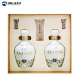 山庄皇家窖藏山庄皇家窖藏彩瓷38度 浓香型白酒 纯粮酿造450ml*2礼盒装带酒具 38度 450mL 2瓶