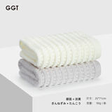 GGT毛巾男士纯棉洗脸家用全棉擦手吸水洗澡成人手巾面巾 銀鼠+淡黄
