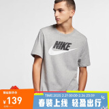 耐克NIKE夏季运动T恤男子透气SPORTSWEAR短袖AR5005-063调色暗灰XL