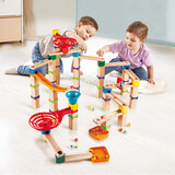 Hape滚珠玩具 steam夸得瑞拉滚珠架拼装积木 男女小孩儿童礼物 轨道滚珠游戏-双螺旋竞速 3Y+