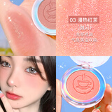 卡姿兰（Carslan）腮红高光一体盘炫亮胭脂自然裸妆哑光珠光腮红膏提亮肤色女 03#（漫热红茶）升级款+腮红刷