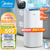 美的（Midea）【小蓝鲸800】无雾加湿器除菌卧室婴儿办公室家用工业雾化器大面积桌面空气净化加湿器生日礼物