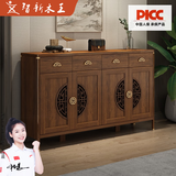 智新木王实木框鞋柜实木家用门口储物柜入户进门一体靠墙客厅新中式玄关