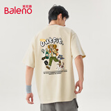 班尼路（Baleno）短袖男款夏季重磅纯棉t恤男宽松大码男生半袖痞帅高街上衣学生
