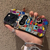 杜梵纳 潮牌涂鸦磁吸适用苹果16手机壳14plus男生13创意iPhone15个性11promax卡通12情侣防摔全包硅胶 黑色【磁吸壳】RlC潮牌涂鸦  iPhone 16 Pro