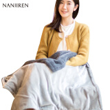 南极人（Nanjiren） 电热毯盖毯腿暖身毯暖腿脚护膝毯办公室家用沙发热披毯小型被子 双面灰【85*65】可拆洗自动断电