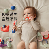 babycare婴幼儿手摇铃玩具0-1岁新生儿趣味安抚牙胶玩具10套装罗拉红