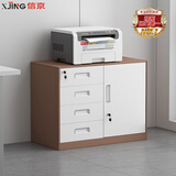 信京办公文件柜铁皮柜矮柜抽屉员工档案资料柜储物柜高580偏四抽咖框