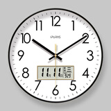 易普拉网红钟表挂墙挂钟挂表客厅轻奢时尚家用时钟挂墙准时扫秒钟石英钟 【基本款-石英钟】6026黑框-日历 10英寸