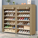 蜗家（WOJIA）简易鞋柜双排鞋橱多层防尘卧室出租屋宿舍玄关储鞋柜长筒靴鞋柜 咖啡色【长120宽30高108cm】