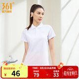 361度运动翻领t恤2025年春夏季新款休闲透气短袖情侣POLO衫 【女款】本白 M